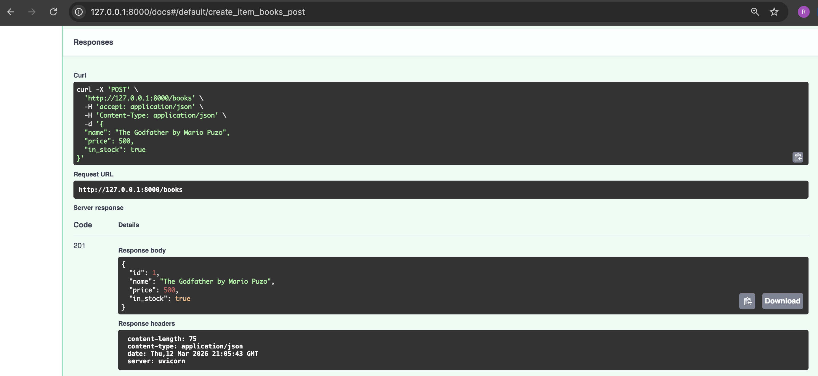 fastAPI_Post Response